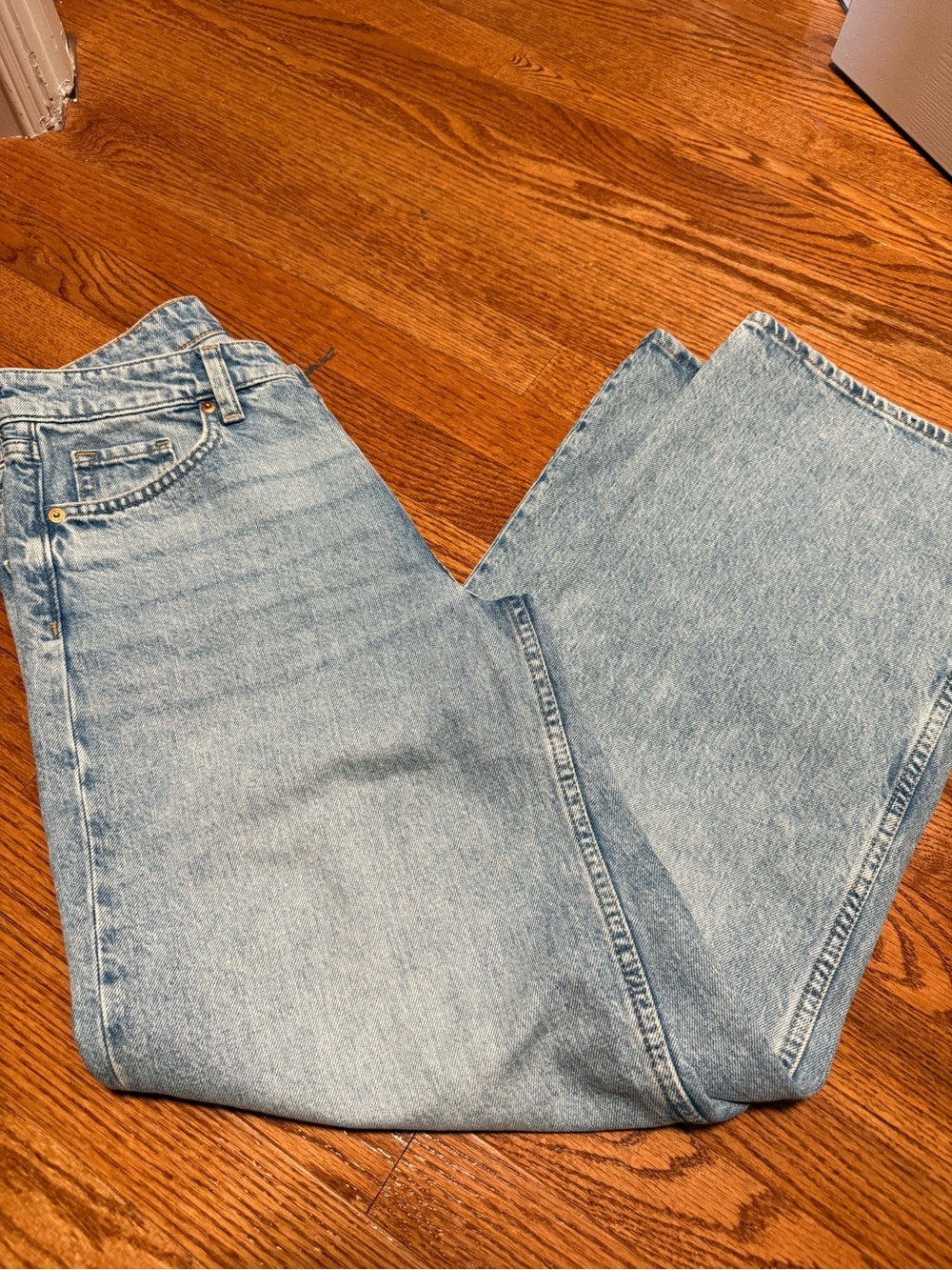 Light Blue Women's High-Waist Straight Jeans